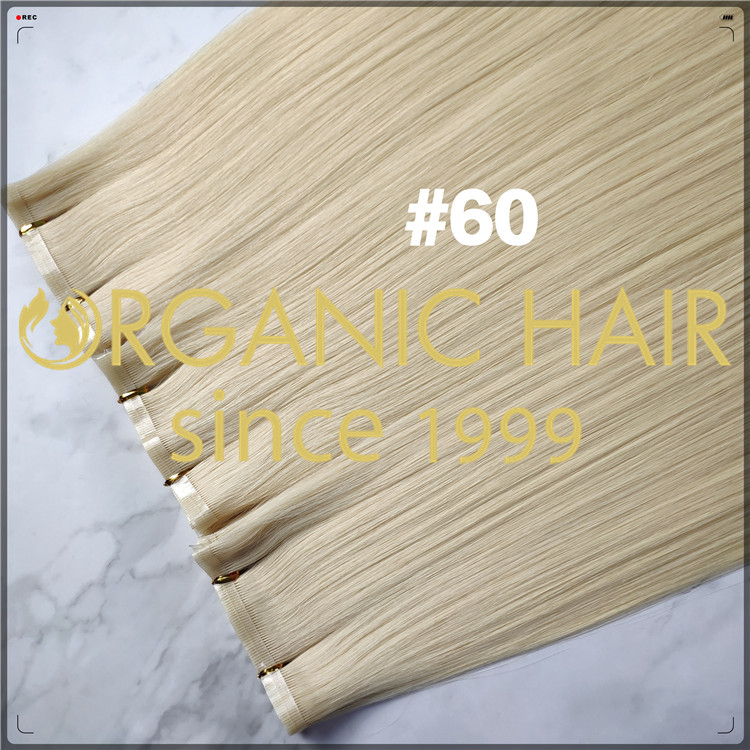 #60 double drawn top quality flat weft human hair extensions CNY003